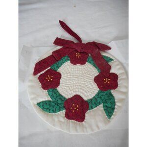 Vintage 1993 Quilted hanging ornament Estate Find Multicolor Christmas